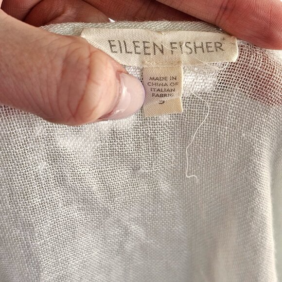 Eileen Fisher White to Blue Ombre Cotton & Linen Dress Combo Sz S - Picture 4 of 8